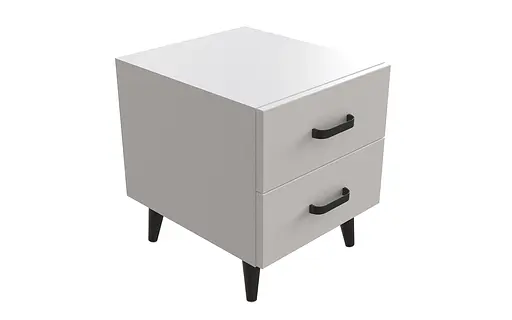 Тумба Віва 2 на конусних ніжках Ferrum-decor 41x35x40 Чорний метал ДСП Білий 16 мм (FRD-106815) - фото 2