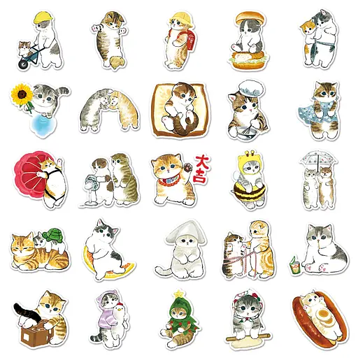 Стікерпак Милість кішок Набір наклейок GeekLand The cuteness of the cats 100 штук - фото 2