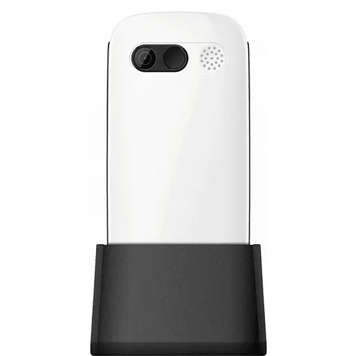 Телефон кнопочный Maxcom MM471 с док станцией белый - фото 3