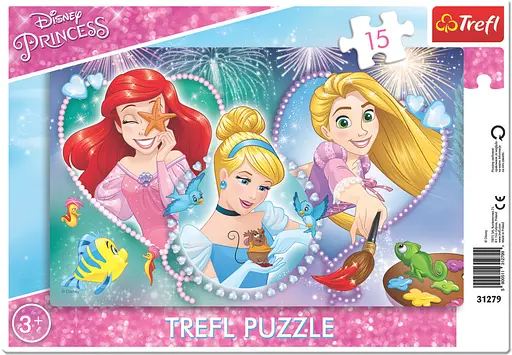 Набор Пазлы - (15 элм. рамкой) - "Улыбающиеся принцессы" - фото 1