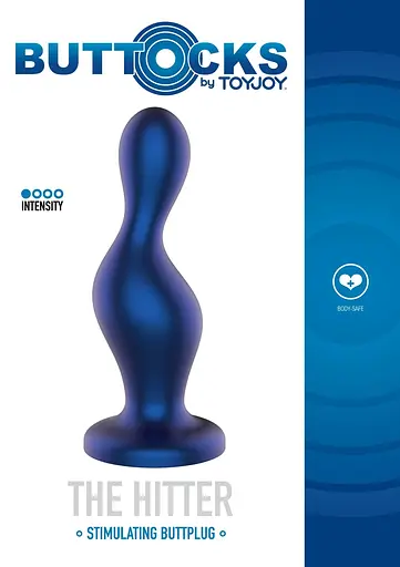 Анальная пробка TOYJOY The Hitter Buttplug 13 см (синий) - фото 11