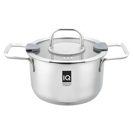 Кастрюля IQ Be Creative 24 см 5.8 л с крышкой серебристая (IQ-2050-24)