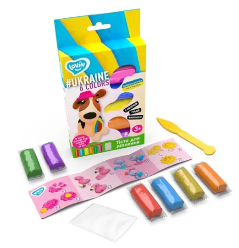 Набір для ліплення з тістом Асорті 6 кольорів Ukraine, TM Lovin