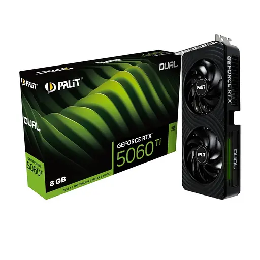 Відеокарта GF RTX 5060 Ti 8GB GDDR7 Dual Palit (NE7506T019P1-GB2062D) - фото 1