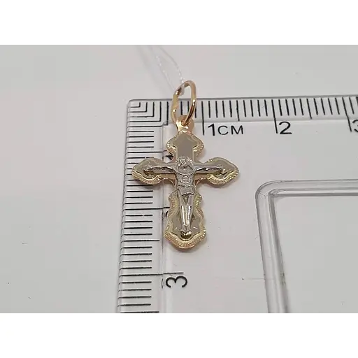 Золотой крестик Харьковская ювелирная фабрика. Распятие Христа. 118-АНВРР - фото 4