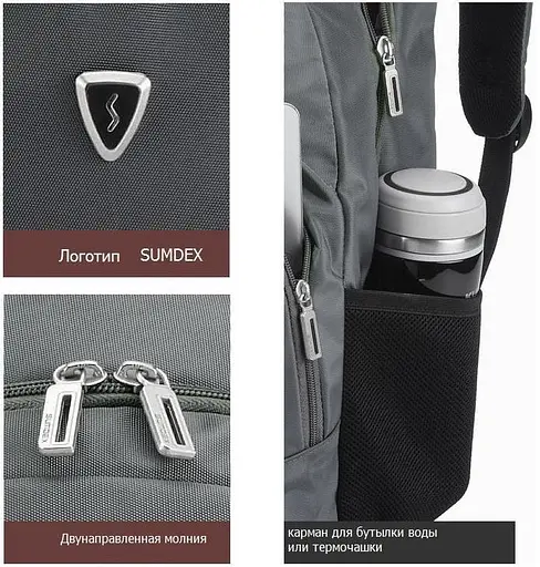 Рюкзак для ноутбука 15,6" Sumdex 21х46х30 см sum0026859 - фото 8