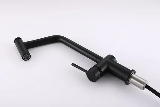 Cмеситель для кухни с выдвижным изливом черный Nett FBB-44 Черный - фото 8