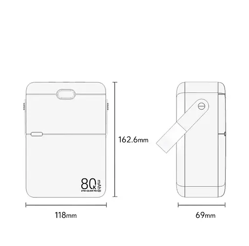 Павербанк Remax RPP-118 Piloteer Series / 80000 мАг / до 27 Вт / USB-C + USB-A / PD+QC / Чорний - фото 4