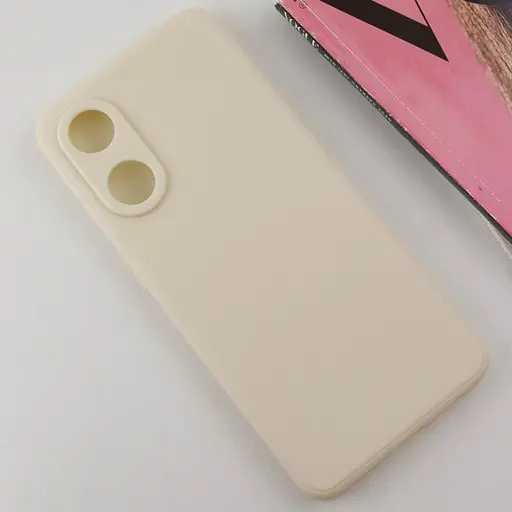 Силіконовий чохол Candy Full Camera для Oo Reno 8 T 4G Бежевий / Antique White - фото 2