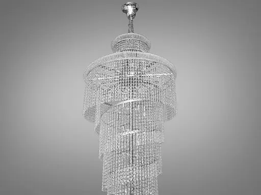 Сучасна каскадна кришталева люстра на 49 ламп цоколь е14, хром - фото 3