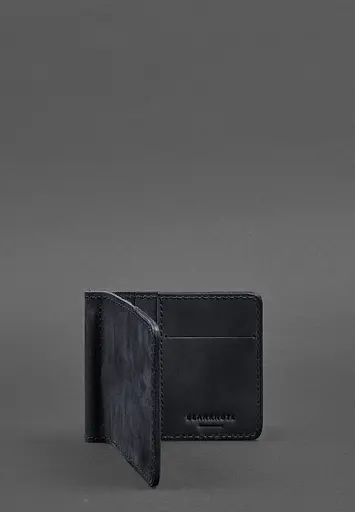 Мужской кожаный портмоне синий 1.0 зажим для денег - фото 3