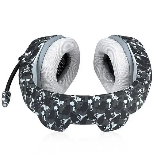 Дротові ігрові навушники Onikuma Gaming K1-B, 3.5mm, 2.2m, Camouflage-Grey - фото 3