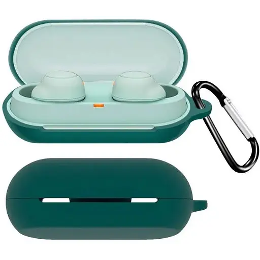 Чехол-накладка DK Silicone Candy Friendly с карабином для Sony WF-C500 (green)