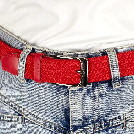 Ремень-резинка женский PS-35008 (100 см) красный плетеный - фото 6