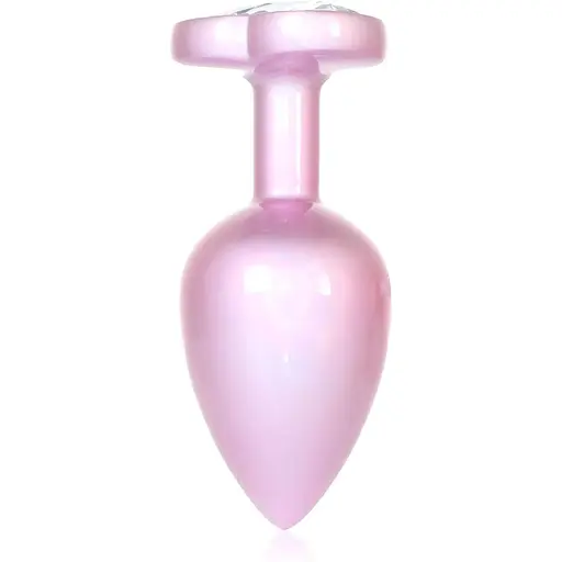 Анальна пробка B - Series HeavyFun Jewellery Pearl Pink Heart Plug S 7 см (прозорий)
