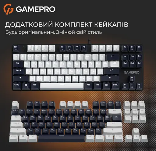 Клавіатура ігрова механічна GamePro MK-110-B USB Hot-Swap Outemu Red Switch Black-White - фото 6