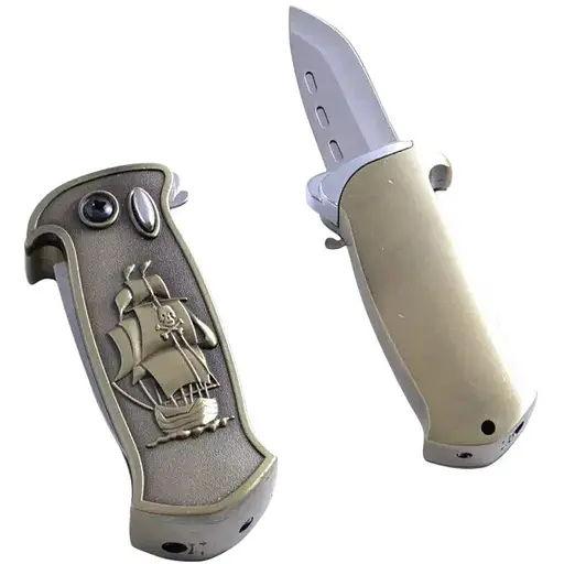 Газова запальничка з ножем турбо полум'я Піратський корабель №4585-3 (10519)