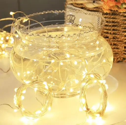 Гирлянда штора Роса 8х1.5м микродиод 600 Led лампочек, 40 нитей 220В (Золотистый свет) - фото 3