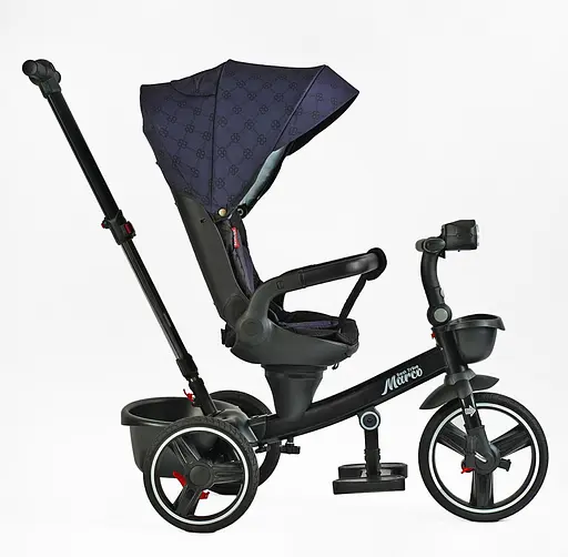 Детский трехколесный велосипед Best Trike Marco 9155/331-09 с поворотным сиденьем складным рулем синий - фото 3