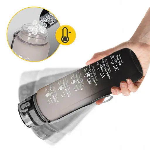 Пляшка для води 4FIZJO спортивна 1000 мл 4FJ0632 Grey/Black (P-5905973400756) - фото 4