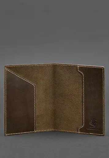 Кожаная обложка для паспорта с польским гербом темно-коричневая Crazy Horse - фото 4