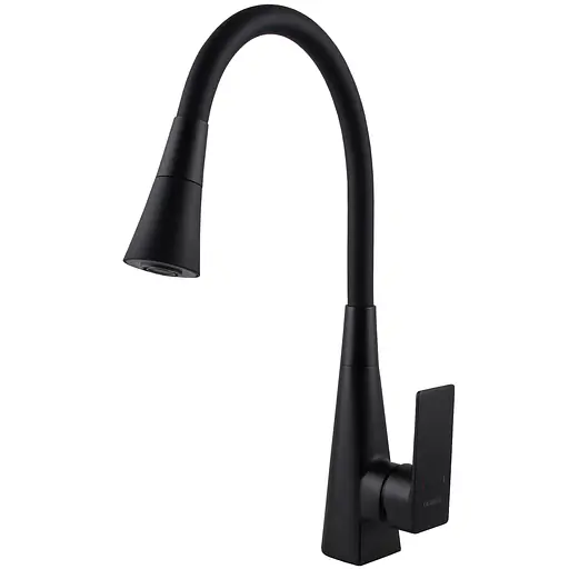 Смеситель для кухни Globus Lux NIAGARA GLN-0203SM-BB одноручный черный матовый с поворотным изливом 360° для установки на одно отверстие