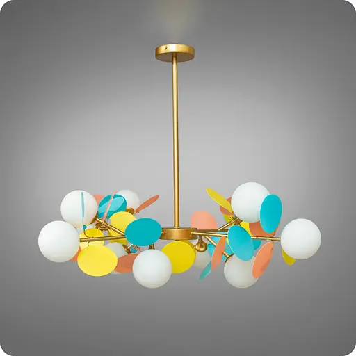Люстра подвесная 517 Dlight на 12 ламп Золото-Цветной (01674) - фото 2