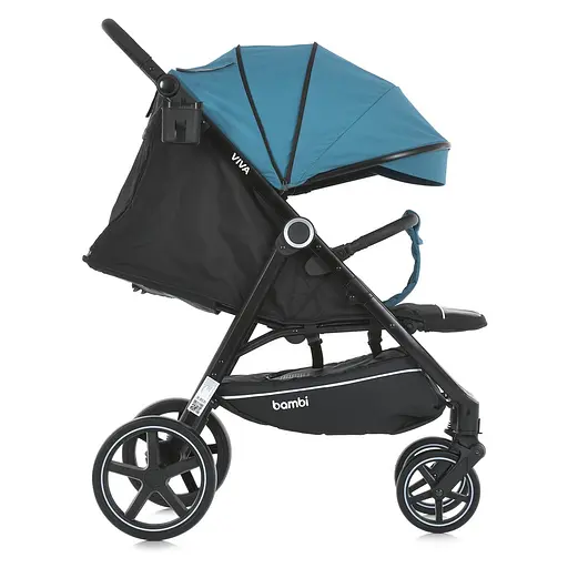 Детская прогулочная коляска-книга Bambi M 5723 Viva Pine blue Голубая - фото 5