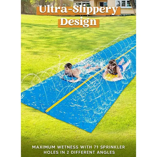 Величезна водна гірка Sloosh, 30 футів x 6 футів для важких умов експлуатації з вбудованим спринклером - фото 5