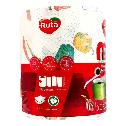 Рушники паперові Ruta Max Plus 1 рул 2 ш білі - фото 2
