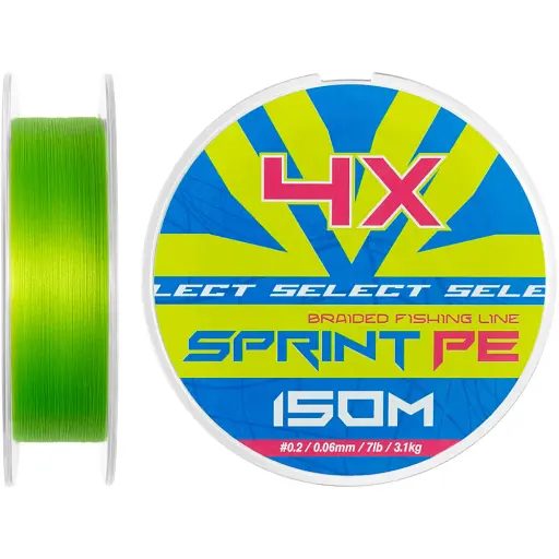 Шнур Select Sprint PE 4X Light Green 150m #0.2/0.06mm 7lb/3.1kg - фото 1