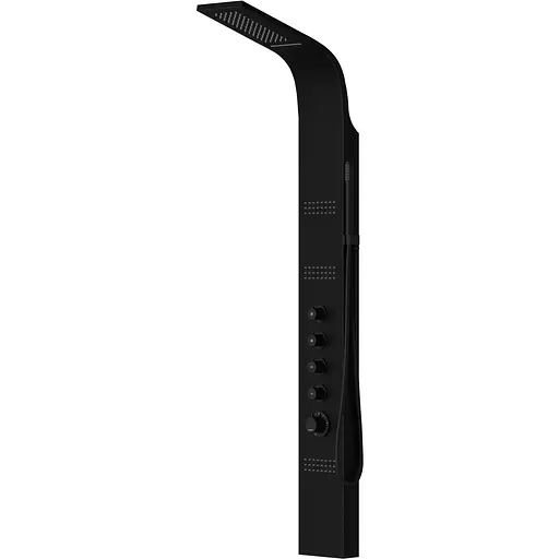 Душова панель Corsan Kaskada black LED з термостатом A014TBLLED, Чорний матовий - фото 1