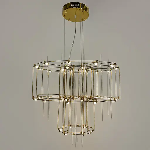 Невагома золота двоярусна люстра Ø 60 см | Арт. MJ 205-600 Titanium | Line F - фото 7