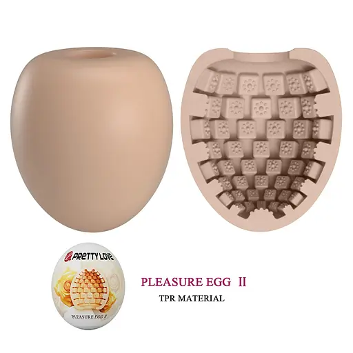 Мастурбатор яйце Pretty Love Pleasure Egg II бежевий - фото 6