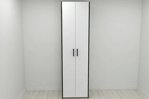 Шкаф Гардероб Уни секция 7 серии Конект Ferrum-decor 220x60x50см Черный металл ДСП Белый 16 мм (FRD-104559) - фото 7