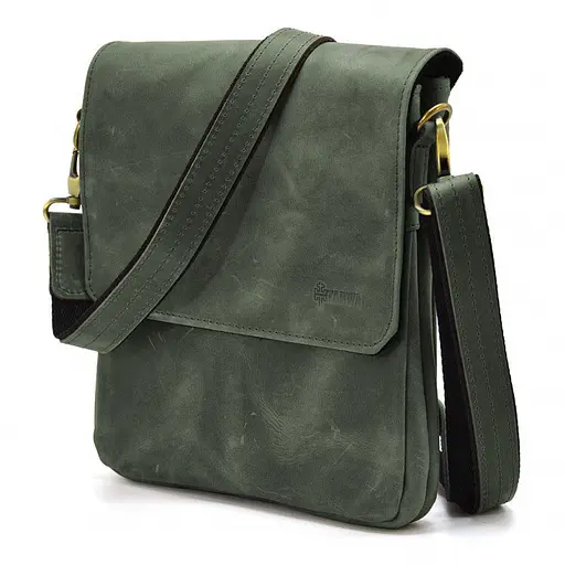 Кожаная мужская сумка через плечо TARWA 25х24х5 см sum0025357 - фото 1