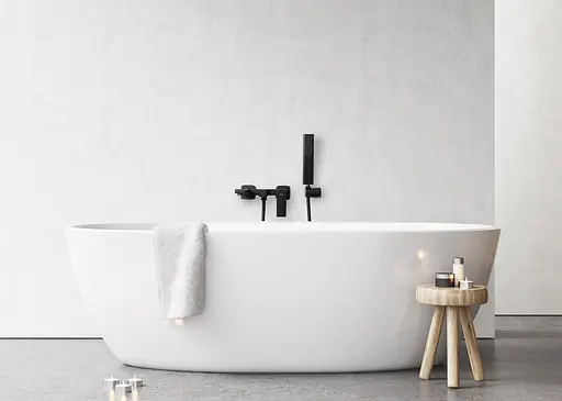 Смеситель для ванны и душа Rea Fenix черный настенный REA-B3310 Черный - фото 4