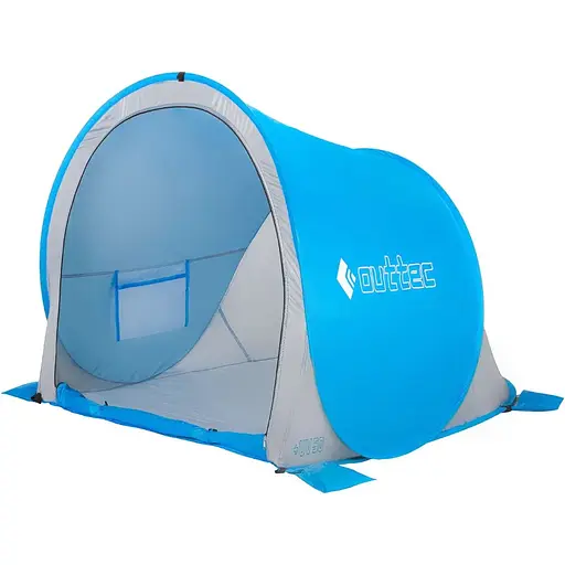 Саморазворачивающаяся палатка-тент Outtec с молнией голубая - фото 3