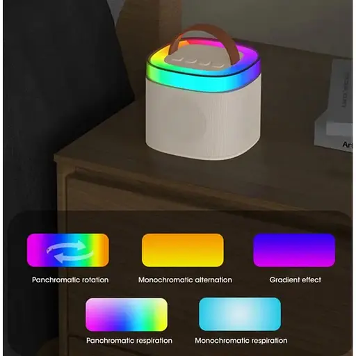 Портативная колонка K18 с микрофоном Bluetooth USB SD FM детская колонка караоке блютуз колонка 5 Вт Белый - фото 4
