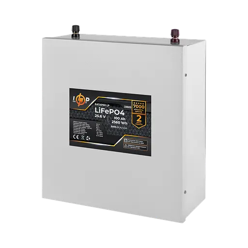 Акумулятор LP LiFePO4 25,6V - 100 Ah (2560Wh) (BMS 80A/40А) метал для ДБЖ - фото 2