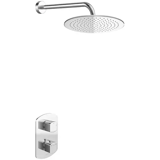 Душова система Kohlman Foxal 35 chrome з термостатом + BOX прихованого монтажу KPL-QW431FR35, Хром - фото 1