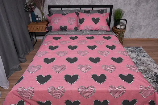 Комплект постельного белья Moon&Star Бязь Gold Люкс Love King Size 220x240 наволочки 4х70х70 - фото 4