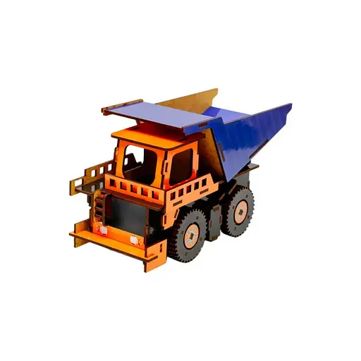 Деревянный 3D конструктор Самосвал PuzzleOk Puz-00920 96 деталей - фото 4