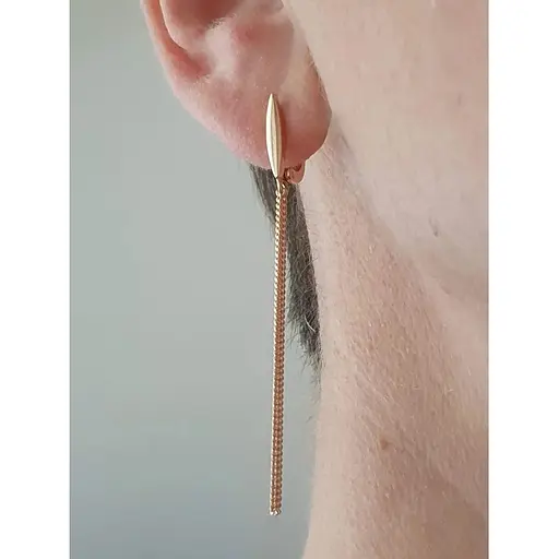 Золотые серьги-подвески Платон. 1С125/00Б - фото 3