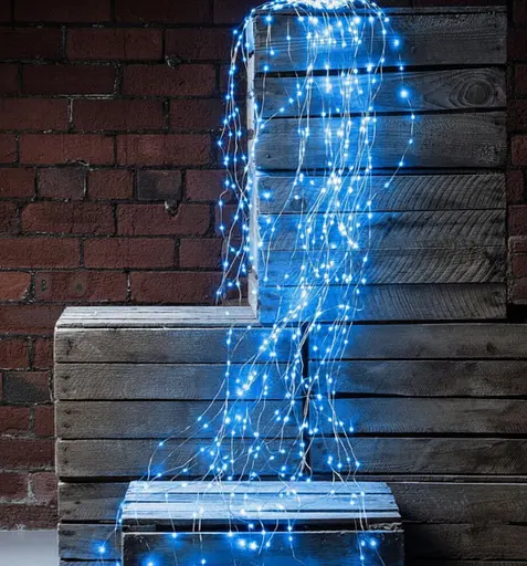 Новогодняя конусная гирлянда 3 м 10 нитей 300 LED лампочек Синий - фото 7