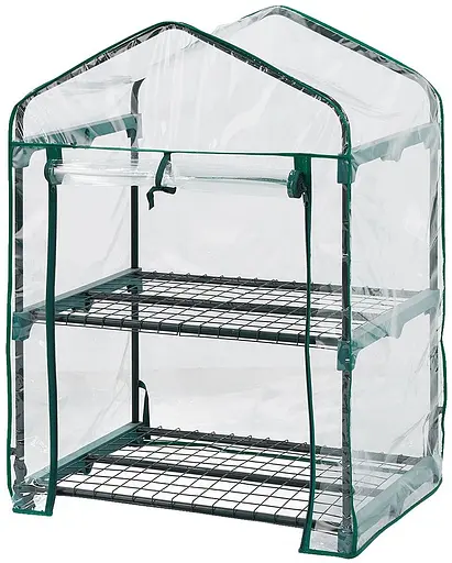 Парник складаний Neo Tools 95х69х49, 2 полиці, ПВХ плівка, прозорий - фото 1