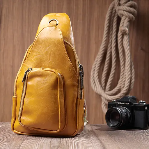 Женская сумка Vintage из экокожи с акцентом на текстильную лямку 18х33х10 см sum0026971 - фото 9