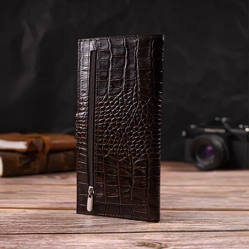 Мужской кожаный кошелек Canpellini 9.5х18.5х0.5 см acs0025596 - фото 7