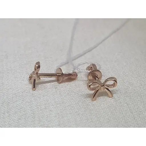 Золоті сережки-пуссети Столична Ювелірна Фабрика з фіанітами. 1101034 - фото 3