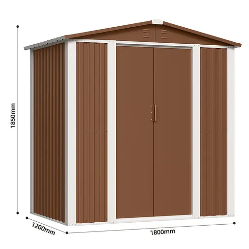Хозблок-сарай металлический DS-02 с двускатной крышей 185х180х120 см (ВхШхГ)Коричневый - фото 6